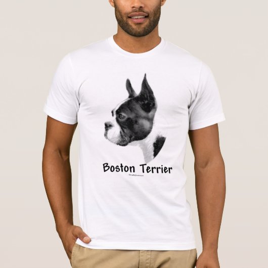 Boston Terrier Charcoal 2 T-shirt (Voorkant)