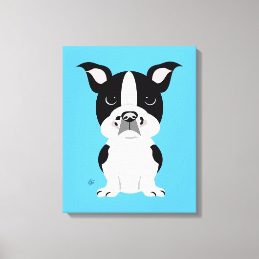 Boston Terrier Children's Wall Decor Canvas Afdruk (Voorkant)