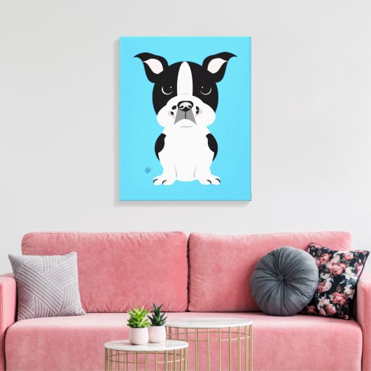 Boston Terrier Children's Wall Decor Canvas Afdruk (Insitu (Woonkamer))