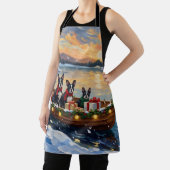 Boston Terrier Christmas Boat Holiday Schort (Insitu)