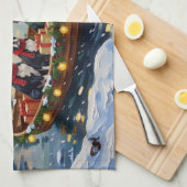 Boston Terrier Christmas Boat Holiday Theedoek (Quarter Fold)