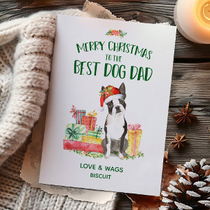 Boston Terrier Christmas Card From Dog Kaart