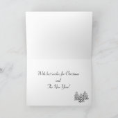 Boston Terrier Christmas Cartoon Snow Bossen Feestdagen Kaart (Binnen)