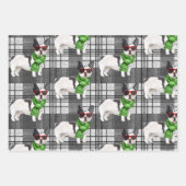 Boston Terrier Christmas Dog en Plaid Inpakpapier Vel (Voorkant 3)