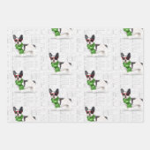 Boston Terrier Christmas Dog en Plaid Inpakpapier Vel (Voorkant 2)