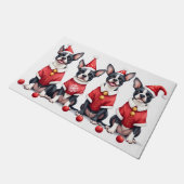 Boston Terrier Christmas Dress Santa Hat Deurmat (Schuin)