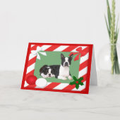 Boston Terrier Christmas Kaart Lijst (Voorkant)