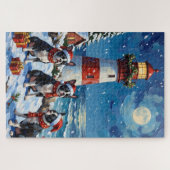 Boston Terrier Christmas Lighthouse Holiday Legpuzzel (Horizontaal)
