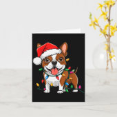 Boston Terrier Christmas Lights Xmas Dogs Men Wome Kaart (Gele Bloem)