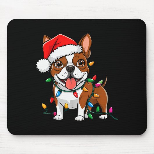 Boston Terrier Christmas Lights Xmas Dogs Men Wome Muismat (Voorkant)