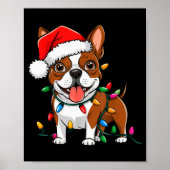 Boston Terrier Christmas Lights Xmas Dogs Men Wome Poster (Voorkant)