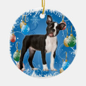 BOSTON TERRIER CHRISTMAS ORNAMENT (Voorkant)