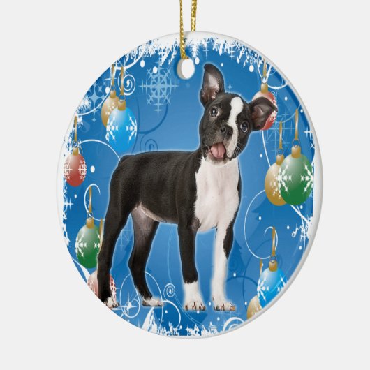 BOSTON TERRIER CHRISTMAS ORNAMENT (Links)