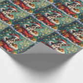 Boston Terrier Christmas Santa Bag Adventure Cadeaupapier (Hoek)