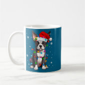 Boston Terrier Christmas Santa Hat  Koffiemok (Links)