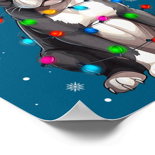 Boston Terrier Christmas Santa Hat  Poster (Hoek)