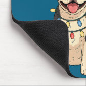 Boston Terrier Christmas Santa Hat Reindeer Lights Muismat (Hoek)