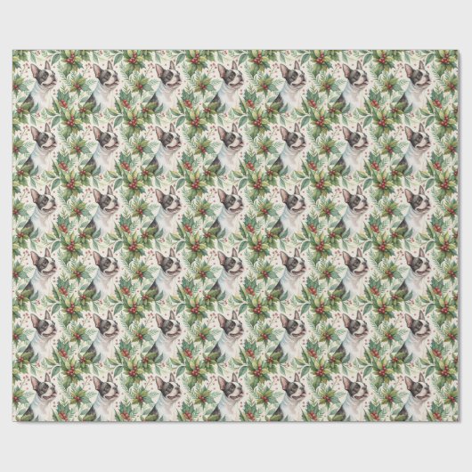 Boston Terrier Christmas Wrapping Paper Cadeaupapier (Vlak)