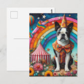 Boston Terrier Circus Encaustic Briefkaart (Voorkant / Achterkant)