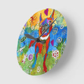 Boston Terrier Clock (je kunt je aanpassen) Ronde Klok (Hoek)