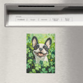 Boston Terrier Clover Field Painting Magneet (Insitu (Vaatwasser))