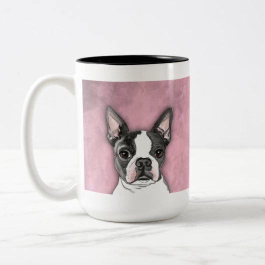 Boston Terrier Coffee Mok Cute Dog Waterverf (Links)