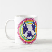 Boston Terrier - Colorful Circles Koffiemok (Links)
