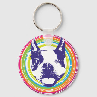 Boston Terrier - Colorful Circles Sleutelhanger