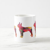 Boston Terrier Colorful Geometric Silhouette Koffiemok (Center)