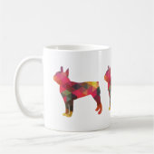 Boston Terrier Colorful Geometric Silhouette Koffiemok (Links)