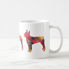 Boston Terrier Colorful Geometric Silhouette Koffiemok