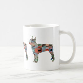 Boston Terrier Colorful Geometric Silhouette Koffiemok