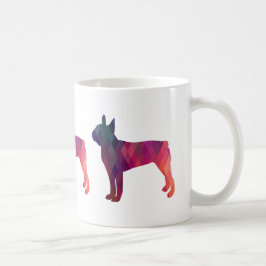 Boston Terrier Colorful Geometric Silhouette Koffiemok