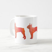 Boston Terrier Colorful Geometric Silhouette Koffiemok (Voorkant links)
