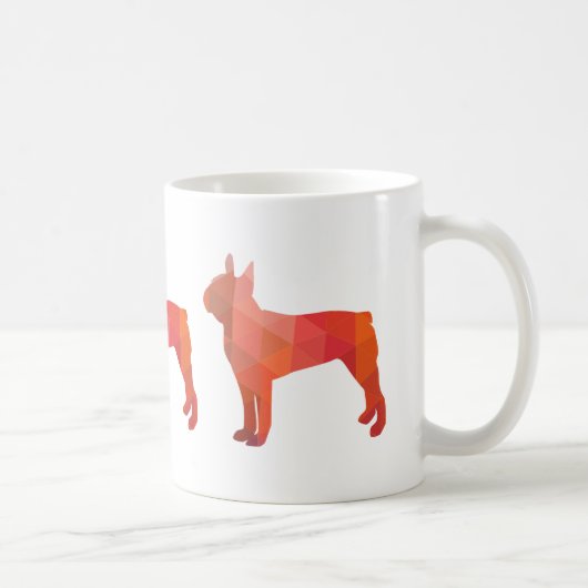 Boston Terrier Colorful Geometric Silhouette Koffiemok (Rechts)