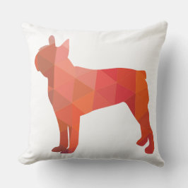 Boston Terrier Colorful Geometric Silhouette Kussen