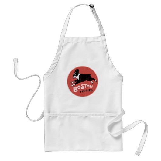 Boston Terrier Cool Retro Style Standaard Schort (Voorkant)