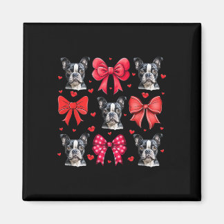 Boston Terrier Coquette Bow Puppy Hond Mam Valenti Magneet