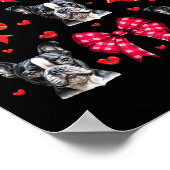 Boston Terrier Coquette Bow Puppy Hond Mam Valenti Poster (Hoek)
