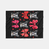 Boston Terrier Coquette Strik hond Moeder Valentij Fleece Deken (Voorkant (Horizontaal))
