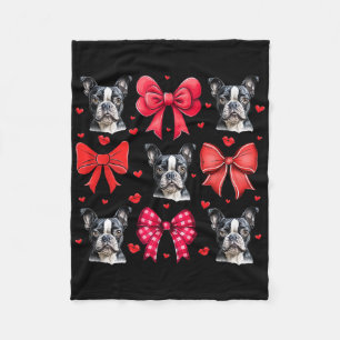 Boston Terrier Coquette Strik hond Moeder Valentij Fleece Deken