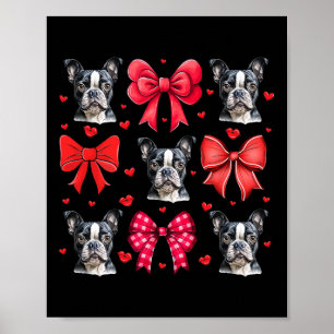 Boston Terrier Coquette Strik hond Moeder Valentij Poster