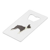 Boston Terrier Creditkaart Flessenopener (Voorkant Gekanteld)