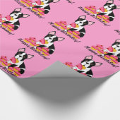 Boston Terrier Cupcakes Birthday Gift Wrap Cadeaupapier (Hoek)