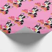 Boston Terrier Cupcakes Wrapping Paper Cadeaupapier (Hoek)