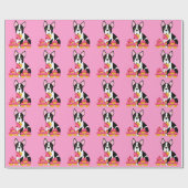 Boston Terrier Cupcakes Wrapping Paper Cadeaupapier (Vlak)