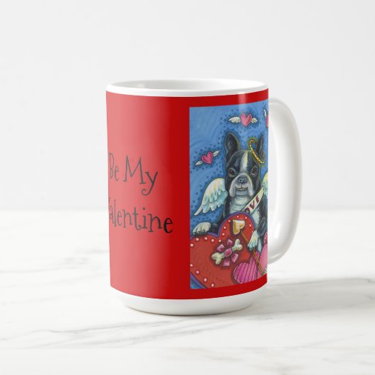 Boston Terrier Cupid DOG VALENTIJN CLASSIC MOK Roo (Voorkant rechts)