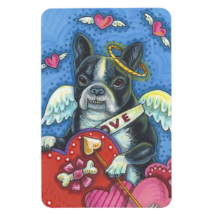 Boston Terrier Cupid DOG VALENTIJN MAGNET Large Magneet