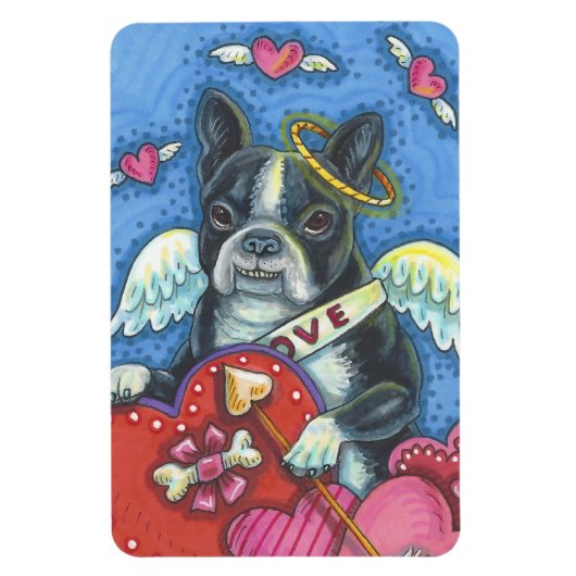 Boston Terrier Cupid DOG VALENTIJN MAGNET Large Magneet (Verticaal)