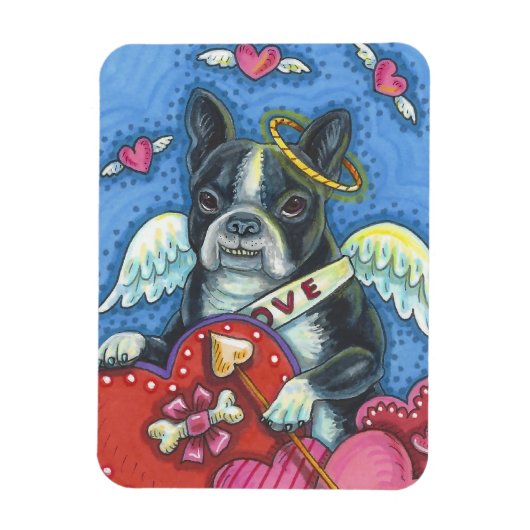 Boston Terrier Cupid DOG VALENTIJN MAGNET Magneet (Verticaal)